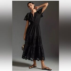 Anthropologie Somerset Maxi Dress Black